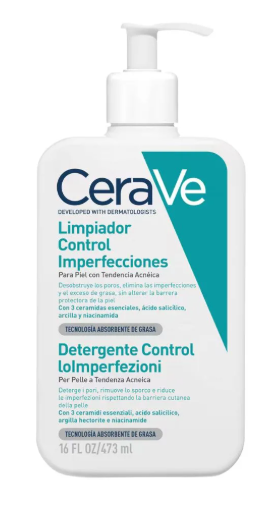 Detergente Controllo Imperfezioni - Cerave - 473 ml - Gel purificante anti-imperfezioni con acido salicilico